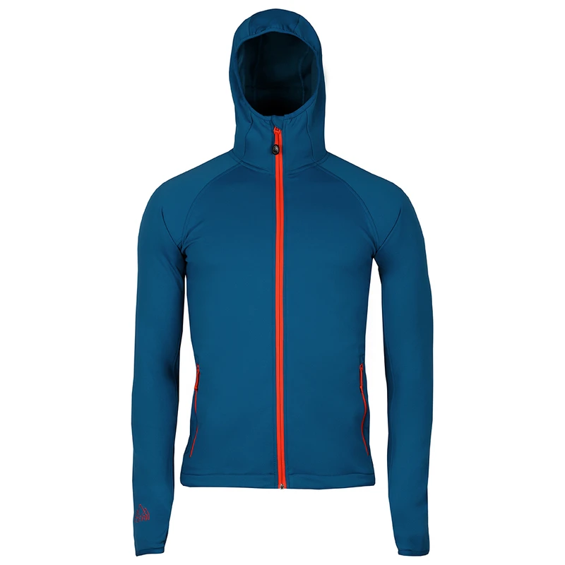 Fjern Mens Vandring Stretch Fleece Jacket (Teal/Orange) | Sportpursuit