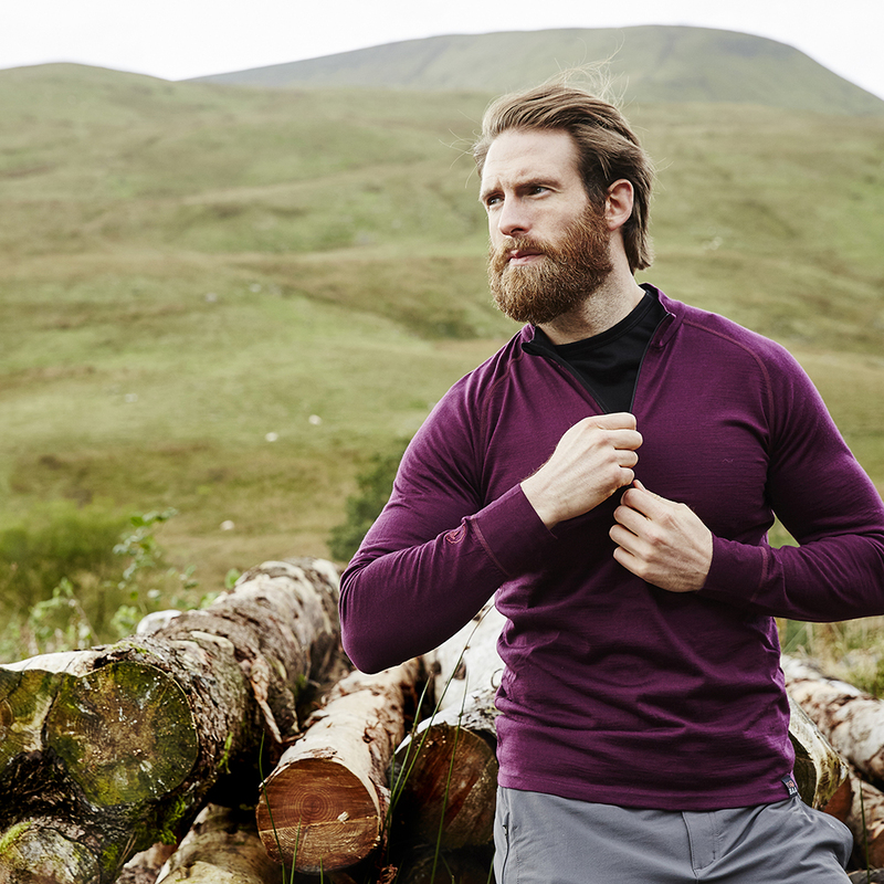 isobaa mens merino 200 zip neck hoodie