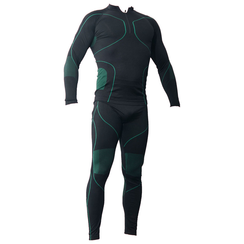 Santic Mens Seamless Compression Suit (Black/Green)
