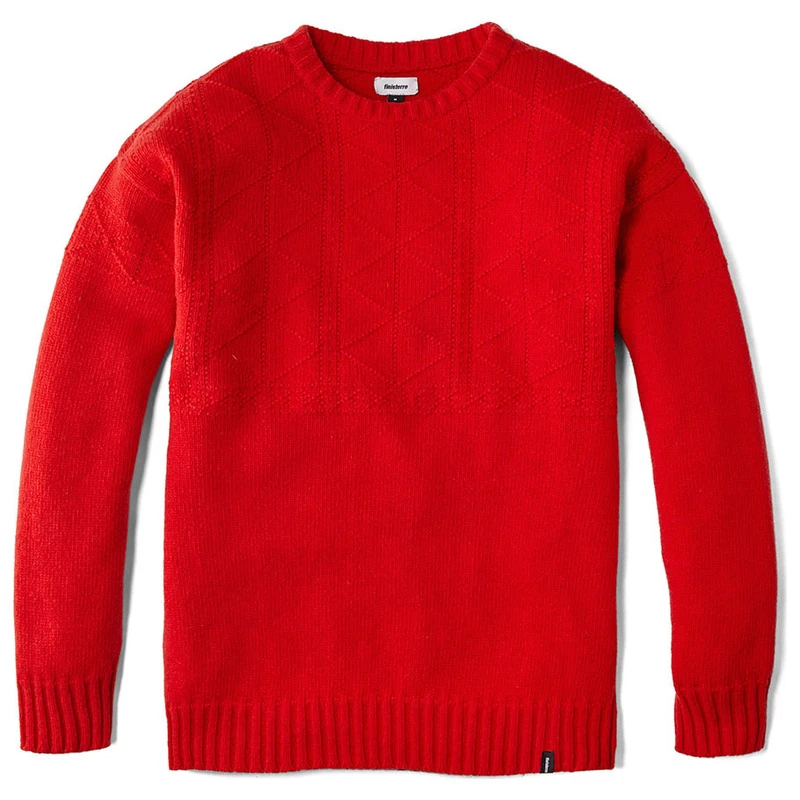 Finisterre Mens Polperro Knitted Pullover (Signal Red) | Sportpursuit.