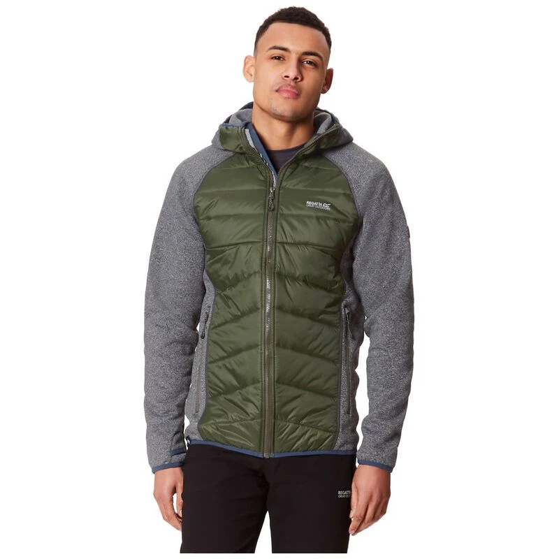 Regatta Mens Andreson III Hybrid Jacket Black Dark Khaki Sportpurs