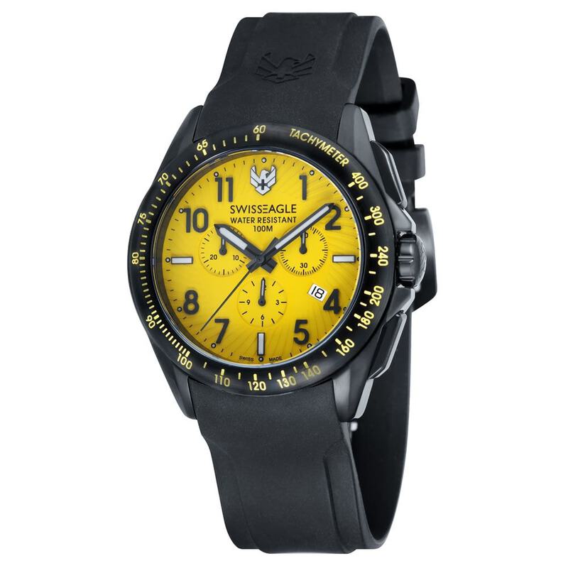 Swiss Eagle Mens Tactical Watch Yellow Black Sportpursuit Com