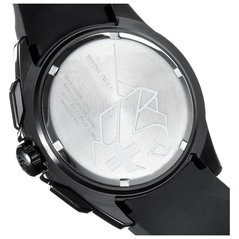 Swiss Eagle Mens Tactical Watch Black Yellow Essence Black Sportpu