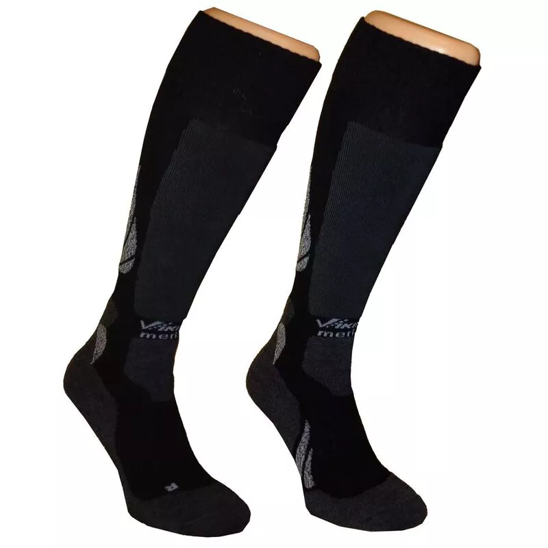 Viking Sport Ski Merino Blend Socks (Black Melange) | Sportpursuit.com