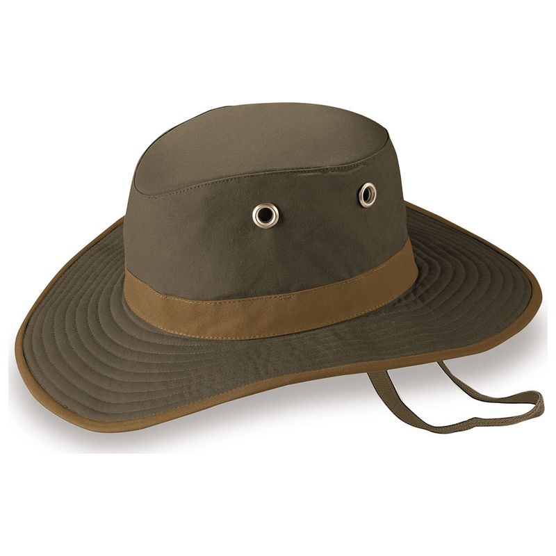 Tilley TWC6 Outback Waxed Cotton Hat (Olive/Tan) | Sportpursuit.com