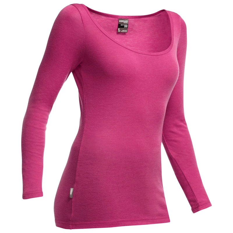 Icebreaker Womens Everyday Long Sleeve Scoop Neck Top Magenta Spor