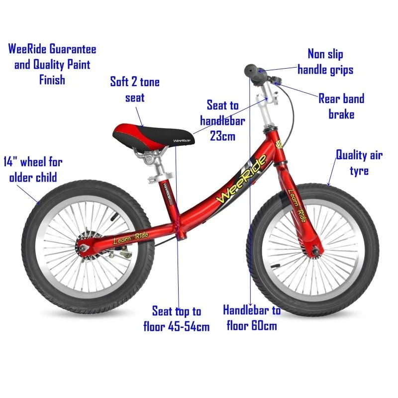 WeeRide Deluxe Balance Bike Red Sportpursuit