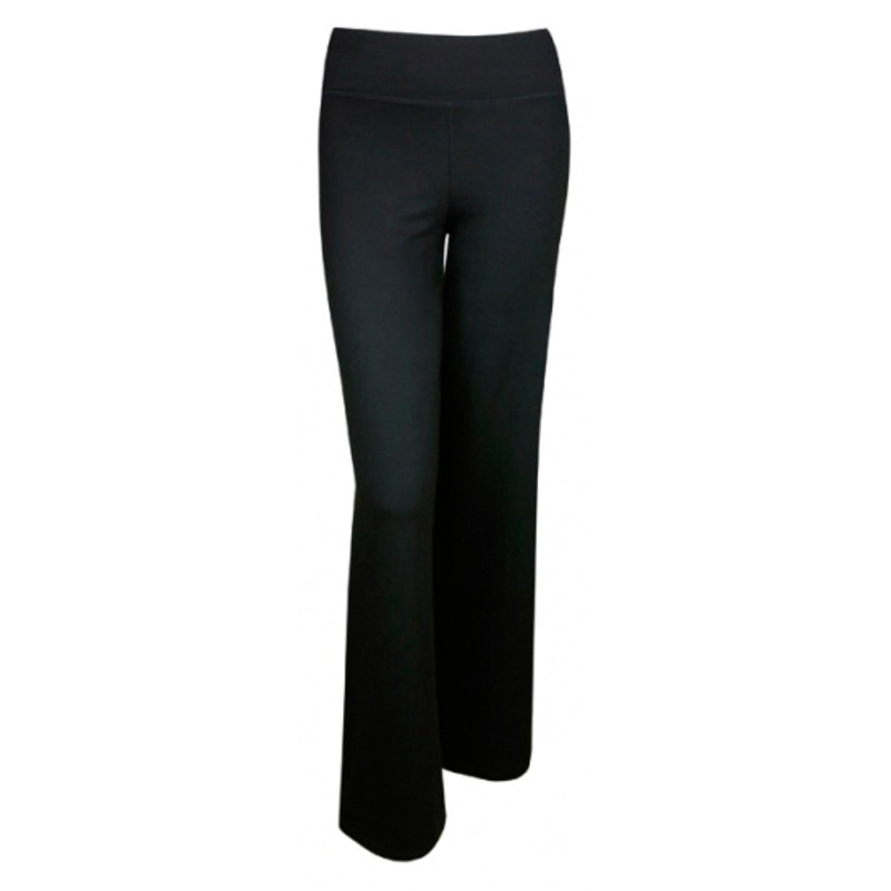 Womens Bamboo Wide Leg Yoga Pants (Regular) (Black)